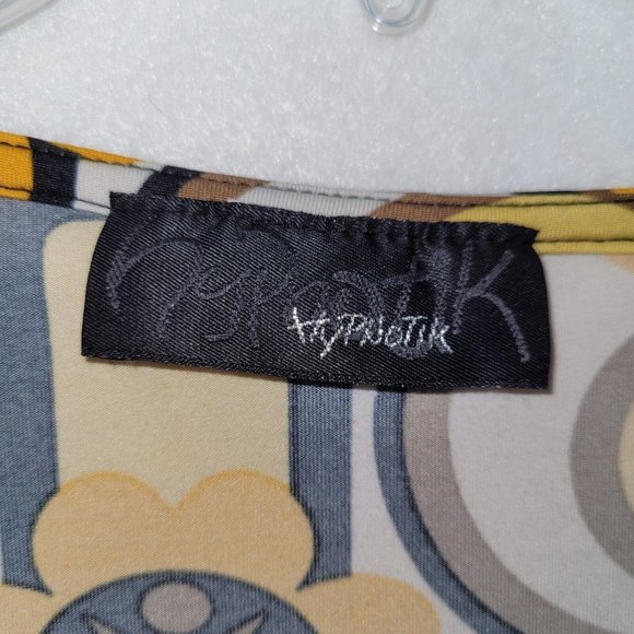 Hypnotik Dress Womens M Short Sleeve Scoop Neck Stretch Retro Print 70s 80s 90s - Picture 3 of 11